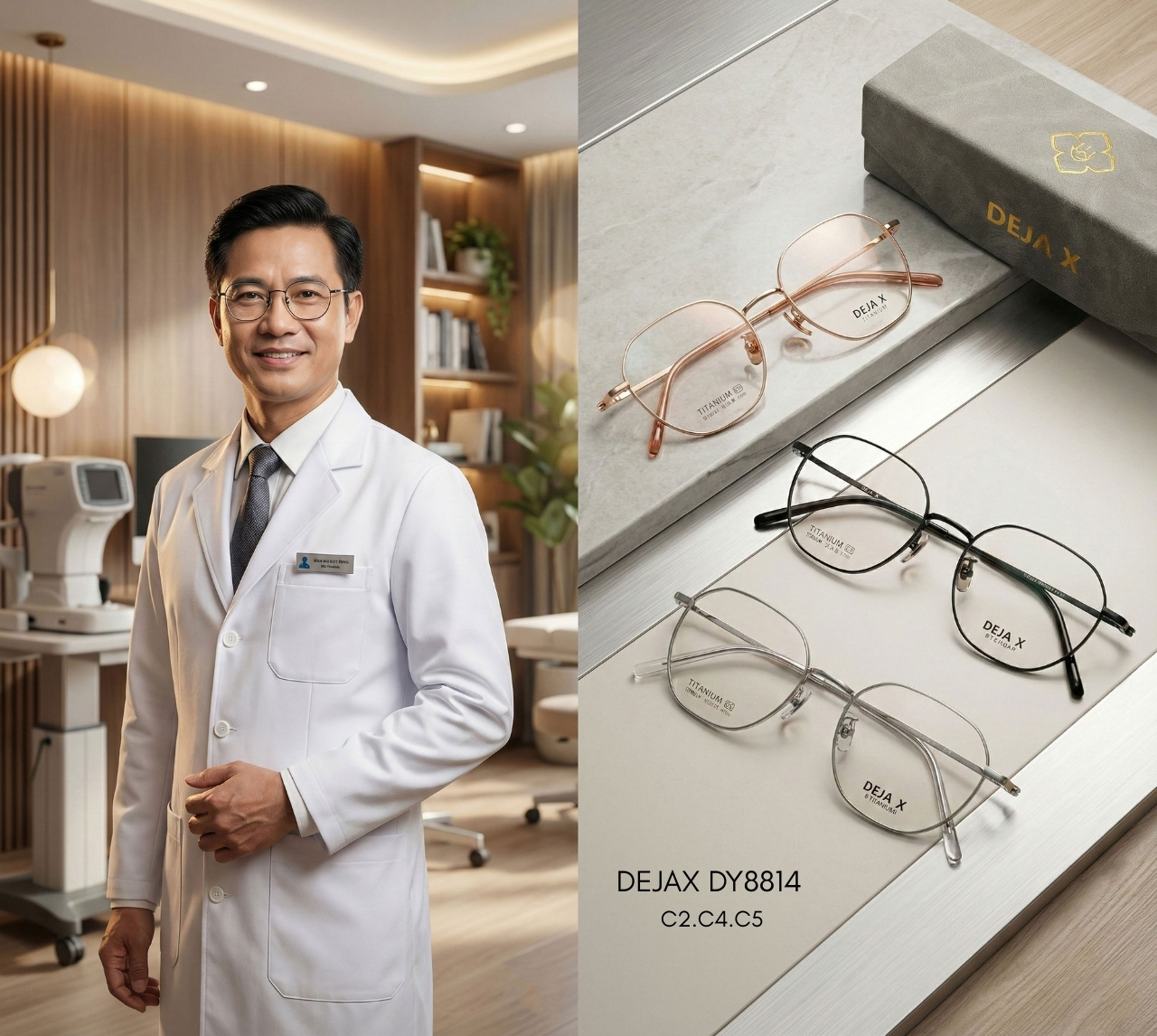 Gọng kính Titanium IP / DEJAX DY8814