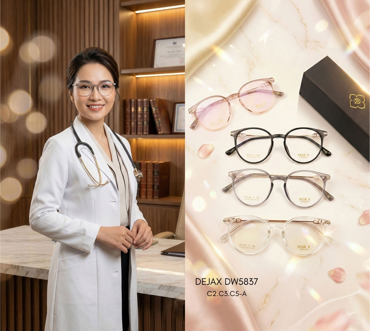 Gọng kính Titanium IP / DEJAX DW5837