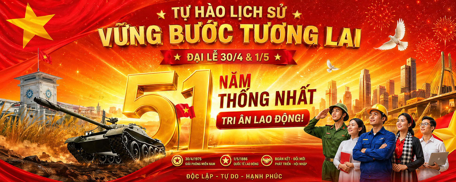 Đại lễ 30/4 & 1/5: 51 NĂM THỐNG NHẤT