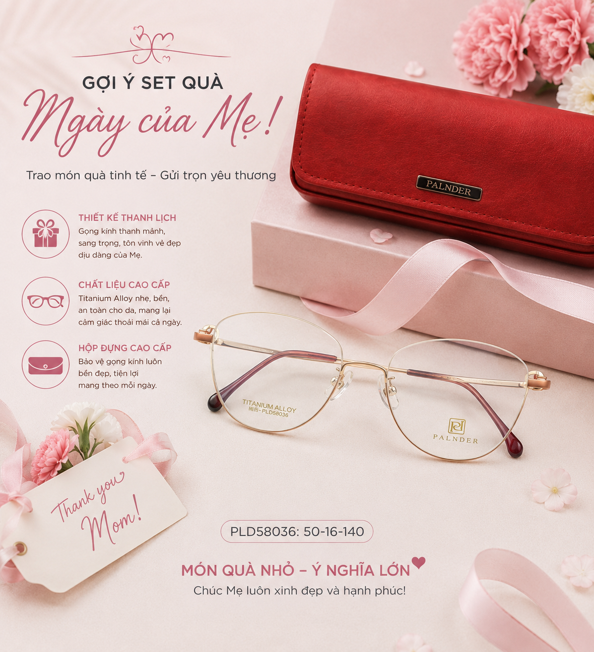 Gọng kính PALNDER (Mã PLD58036)