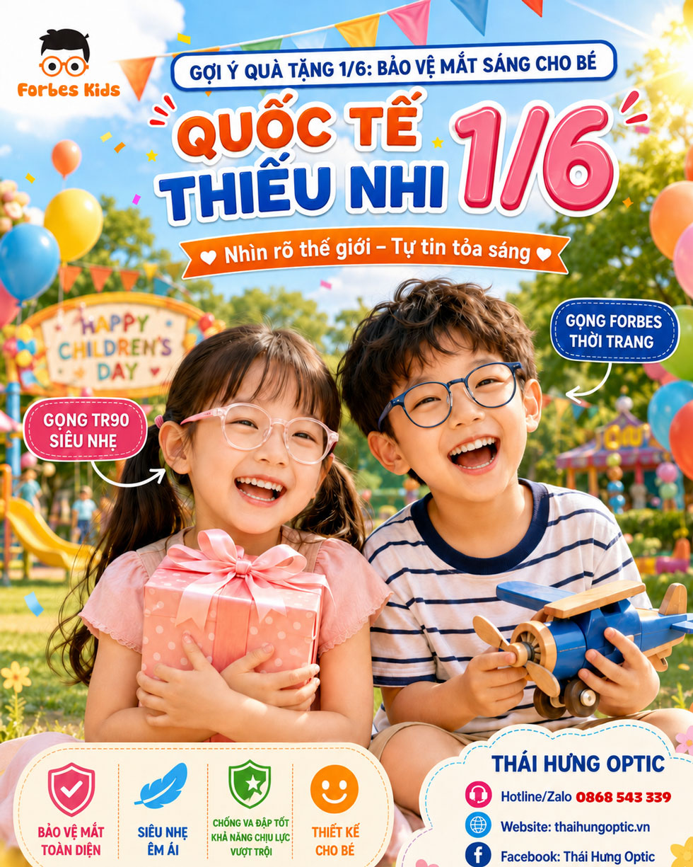 Gợi Ý Quà Tặng 1/6 Cho Bé: Gọng Kính Mắt Trẻ Em An Toàn, Thời Trang Từ Thái Hưng Optic
