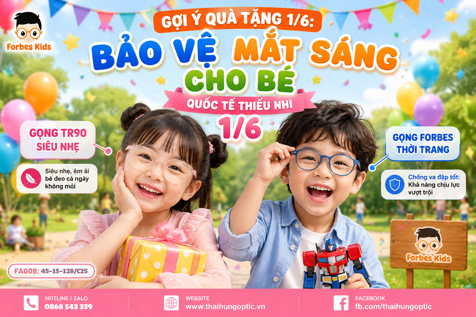 Gợi Ý Quà Tặng 1/6 Cho Bé: Gọng Kính Mắt Trẻ Em An Toàn, Thời Trang Từ Thái Hưng Optic