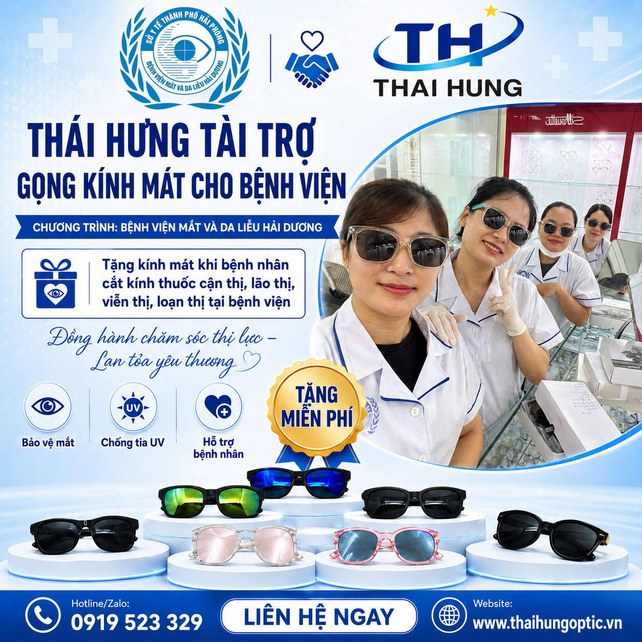 Thái Hưng Optic Tài Trợ Gọng Kính Mát Cho Bệnh Nhân Tại Hải Dương