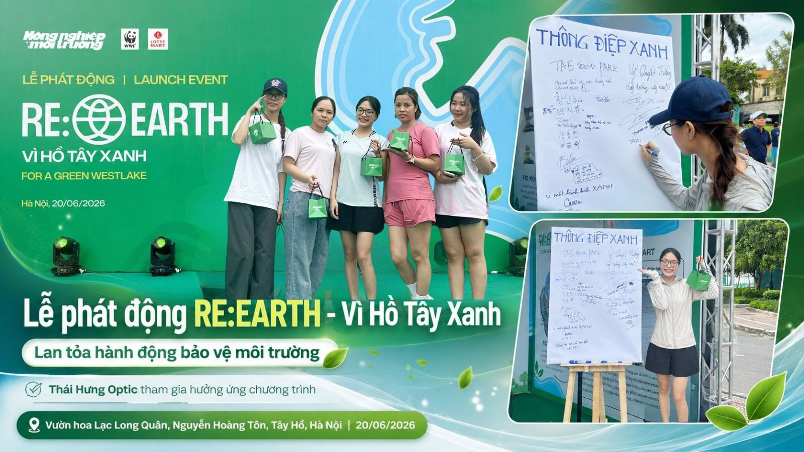 Thái Hưng Optic đồng hành cùng Lễ phát động “Re - Vì Hồ Tây Xanh”, lan tỏa hành động bảo vệ môi trường