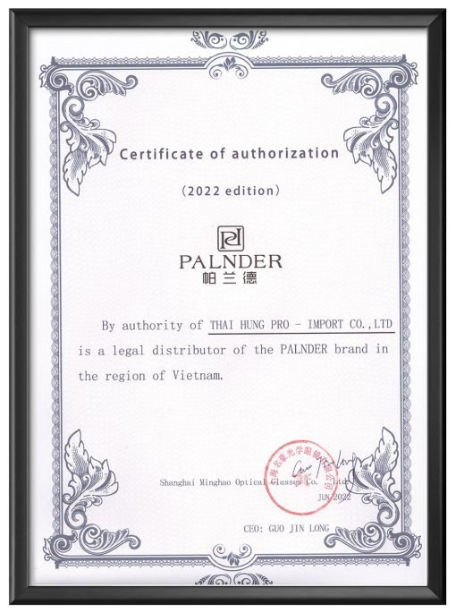Certificate of authorization PALNDER