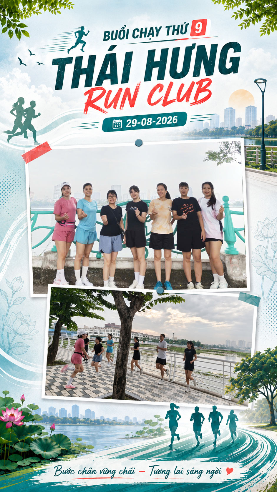 Hình ảnh tập thể Thái Hưng Run Club sau khi hoàn thành hoạt động ngày 29/08/2026.
